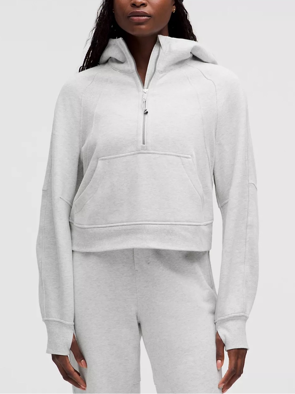 Lululemon Scuba Oversized Hoodie Heather Gray Half Zip Fleece Pullover XS/S